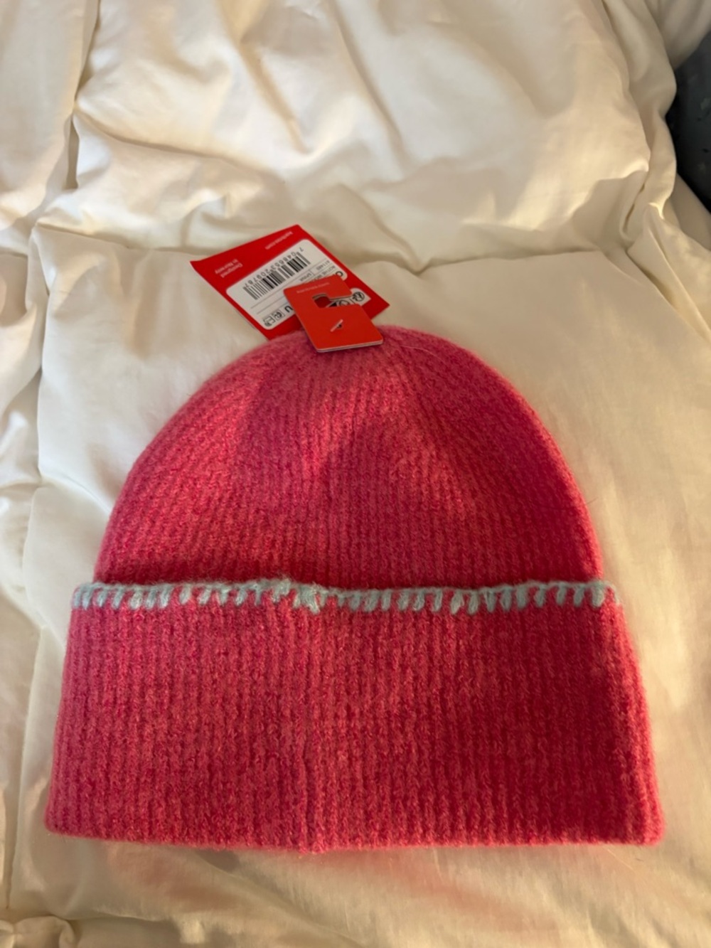 Kari Traa Rothe Pink Knit Beanie with Light Trim - Picture 5 of 5